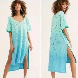 Free People Big Wave Combo Eyelet Cover Up Dress Medium